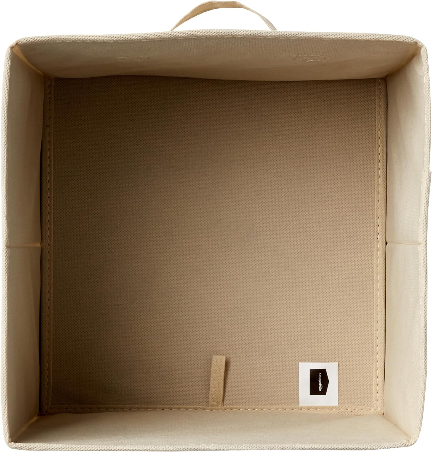 Amazon Basics Collapsible Fabric Storage Cubes Organizer with Handles. Sturdy Storage Bins for Organization. 10.5 x 10.5 x 11. Beige. 6-Pack - Image 3
